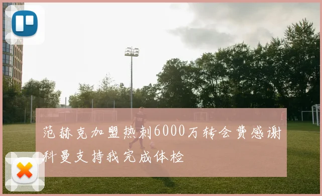 范赫克加盟热刺6000万转会费感谢科曼支持我完成体检